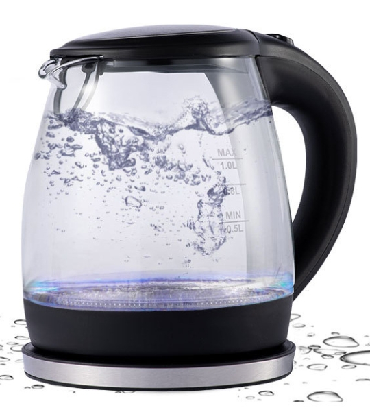 Blue glass kettle