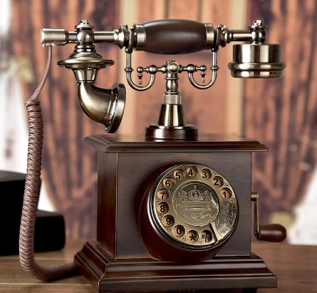 Retro telephone European-style antique new Chinese landline old turntable solid wood living room wired telephone