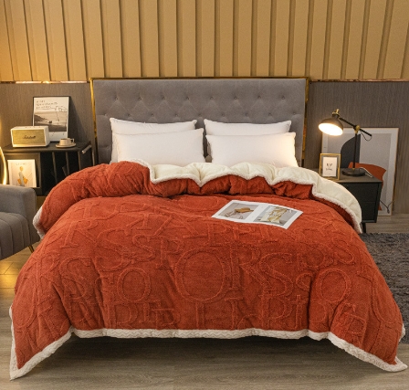 Taffian thickened double fleece milk duvet cover
